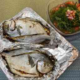 Hinurnong Pampano at Ensaladang Lato